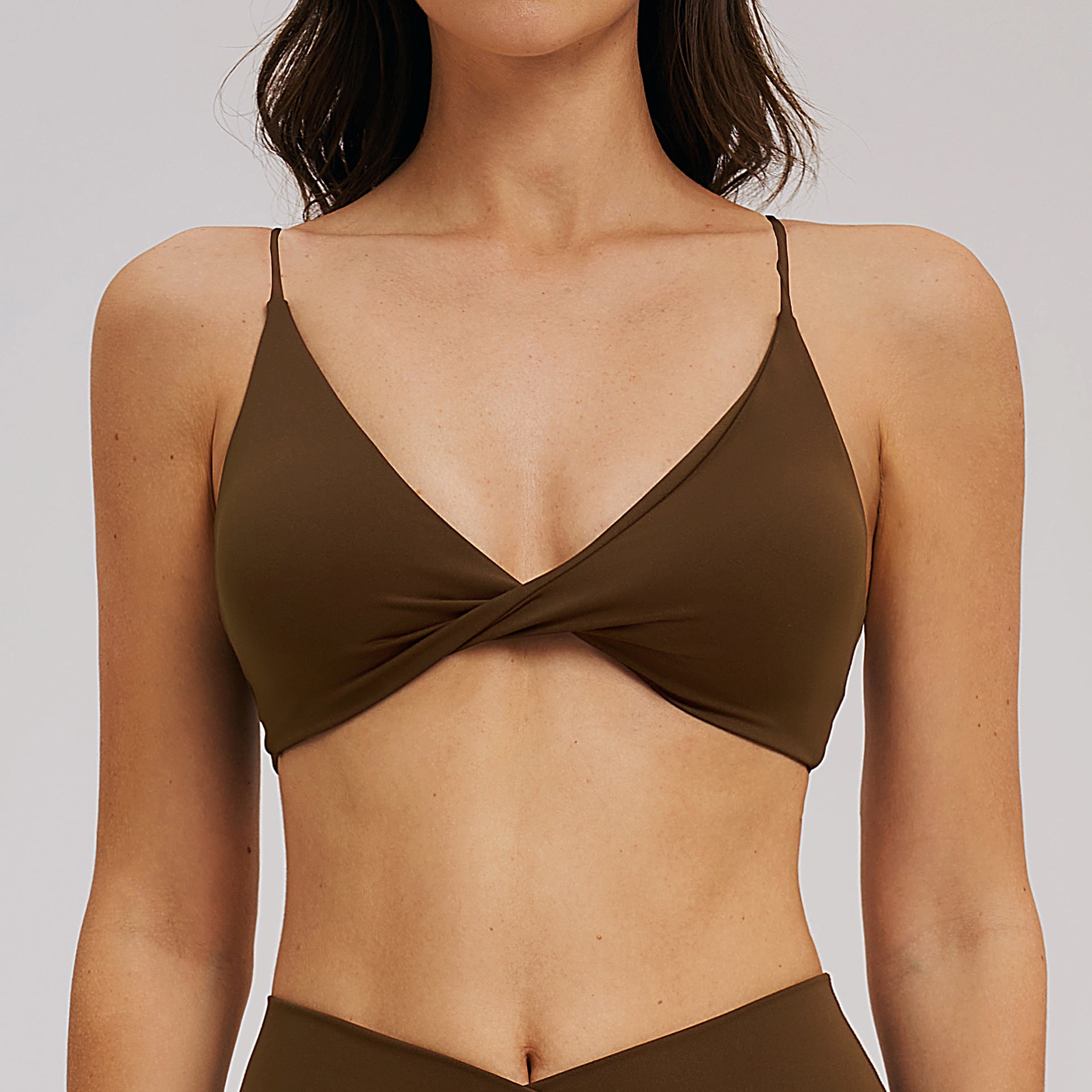 V-neck Thin-strapped Back-flattering Casual Yoga Bra