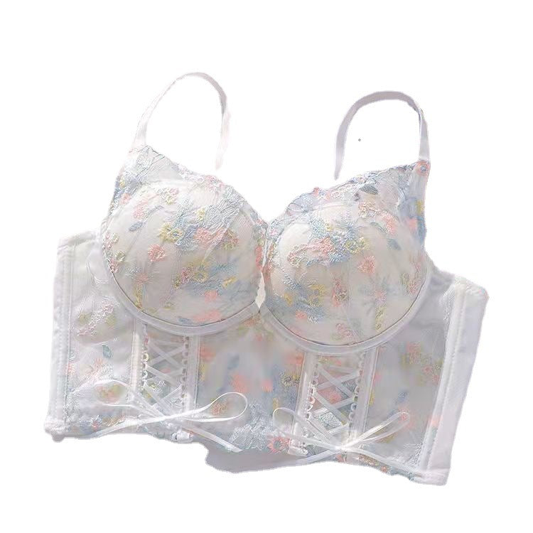 Women's Fashion Casual Bow Breast Holding Push Up Wireless Bra