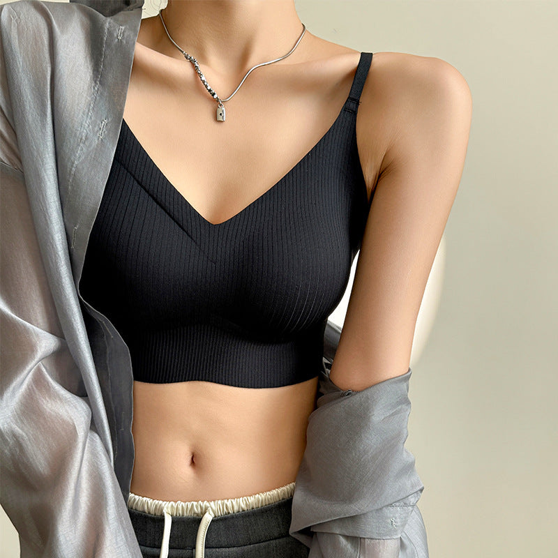 Women's One-piece Bra With Fixed Pads Casual Thin Top