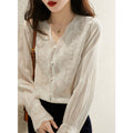 Fashion New V-neck Retro Cotton And Linen Inner And Outer Night Wear Shirt Women