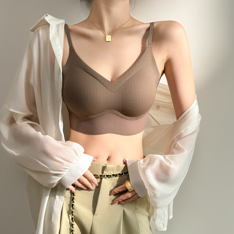 Women's One-piece Bra With Fixed Pads Casual Thin Top